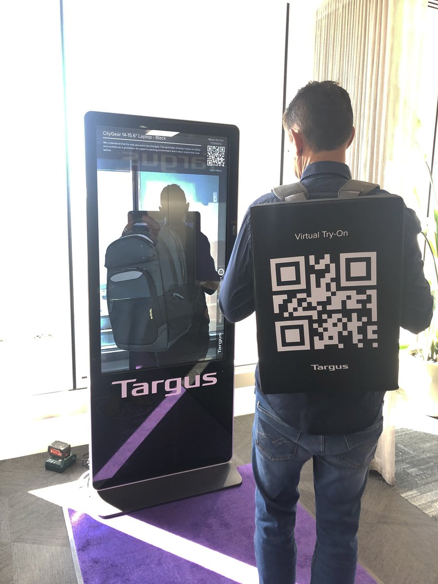 ThePDGroupUK's tweet photo. One of our more unusual requests for Targus Europe! Create a wearable QR code for their AR Virtual Store. 
With the expertise of Elite Stitch we printed and manufactured this bespoke solution.

#thepdgroup #targus #design #virtualstore #concept #technology #bagoftheday #tech https://t.co/AHcAHXSKuQ