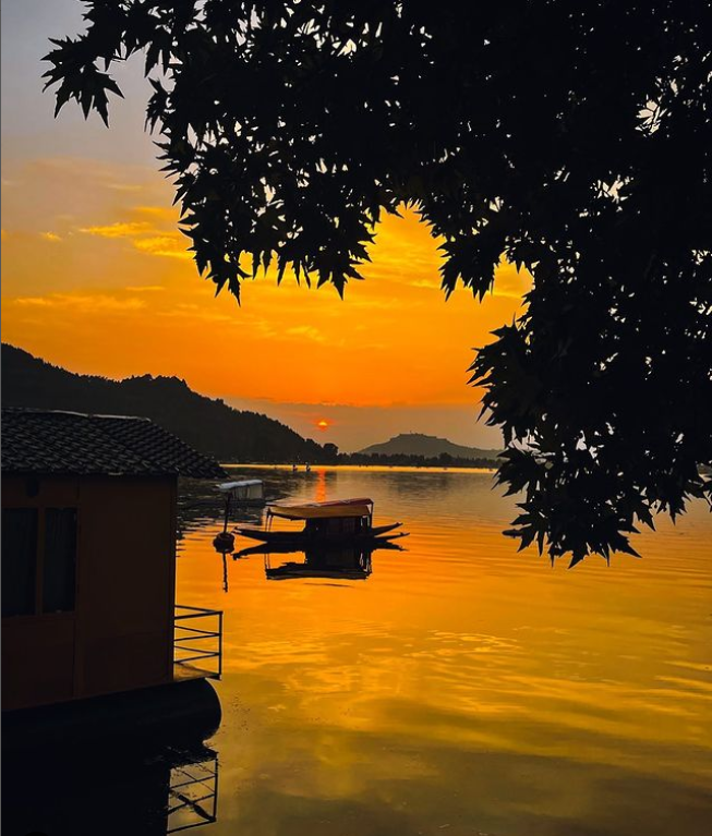 Amazing sunset at Dal Lake 
#Kashmir  
#sunset 
#nature