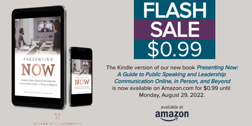 SpokenAuthority's tweet photo. 💥 FLASH SALE 💥 Our new book has been released for Kindle, and it's $0.99 until Monday, August 29.
You can find "Presenting Now" here: https://t.co/3yl9cCIDIq

#NewBook #publicspeaking #KeynoteSpeaker #presentationskills #amazonshopping https://t.co/55RfooBXig