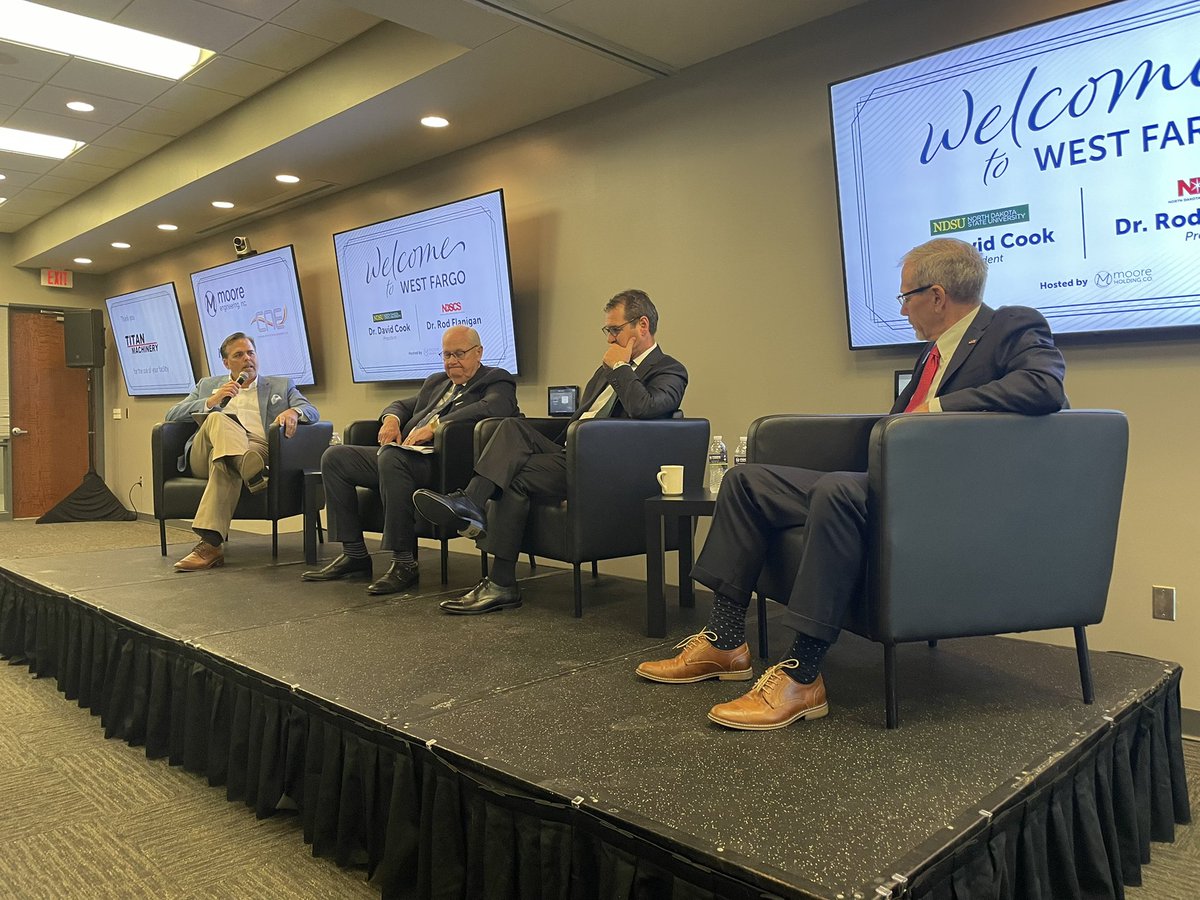 With <a href="/NDSUPresident/">Dave Cook</a> <a href="/ndscswildcats/">NDSCS</a> President Rod Flanigan and <a href="/CityofWestFargo/">City of West Fargo</a> mayor Bernie Dardis welcoming our new presidents to the West Fargo community! #landgrant #commumitycollege #business #industry #partnerships