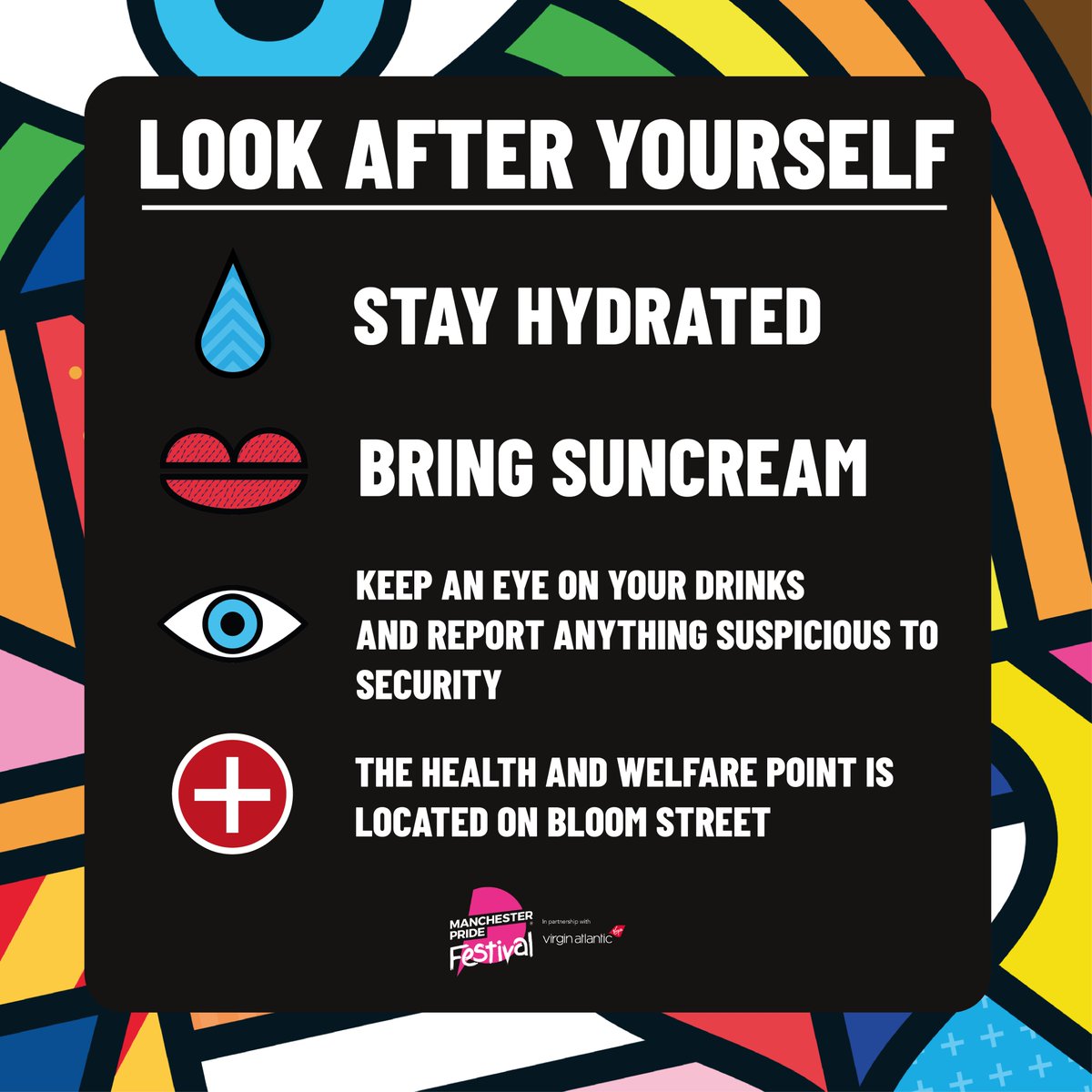 ManchesterPride's tweet photo. SAFETY AT MANCHESTER PRIDE (1/2)

The safety of our communities is 
paramount. We are committed to delivering what our 
communities have asked of us and so reassessing the 
safety of the Gay Village Party was indicated as a 
priority in our Pride in our Future consultation. https://t.co/b8SnTkJgxb
