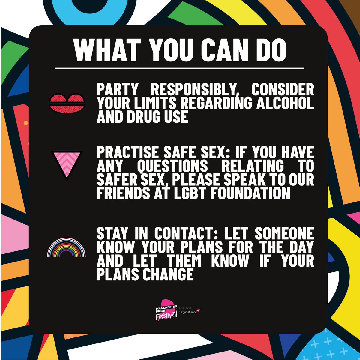 ManchesterPride's tweet photo. SAFETY AT MANCHESTER PRIDE (2/2) 

Read more about the work behind our safety measures - https://t.co/ZsPtUW8TLd https://t.co/Qz67vRp8Op