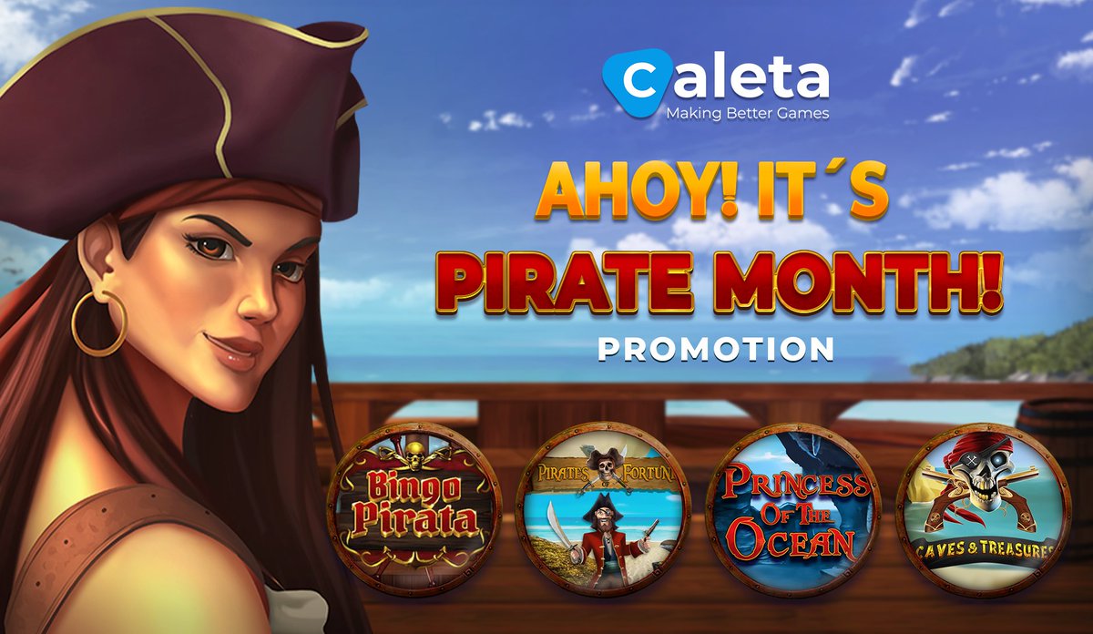 Ahoy! It's Pirate month! 🏴‍☠️

Are you ready to be the bravest pirate on Caleta's oceans in this month's promotion? Challenge yourself to conquer the greatest treasures in the world!

More information on: caletagaming.com/promos/ahoy-it…

#CaletaGaming #Slots #VideoBingo #OnlineCasino