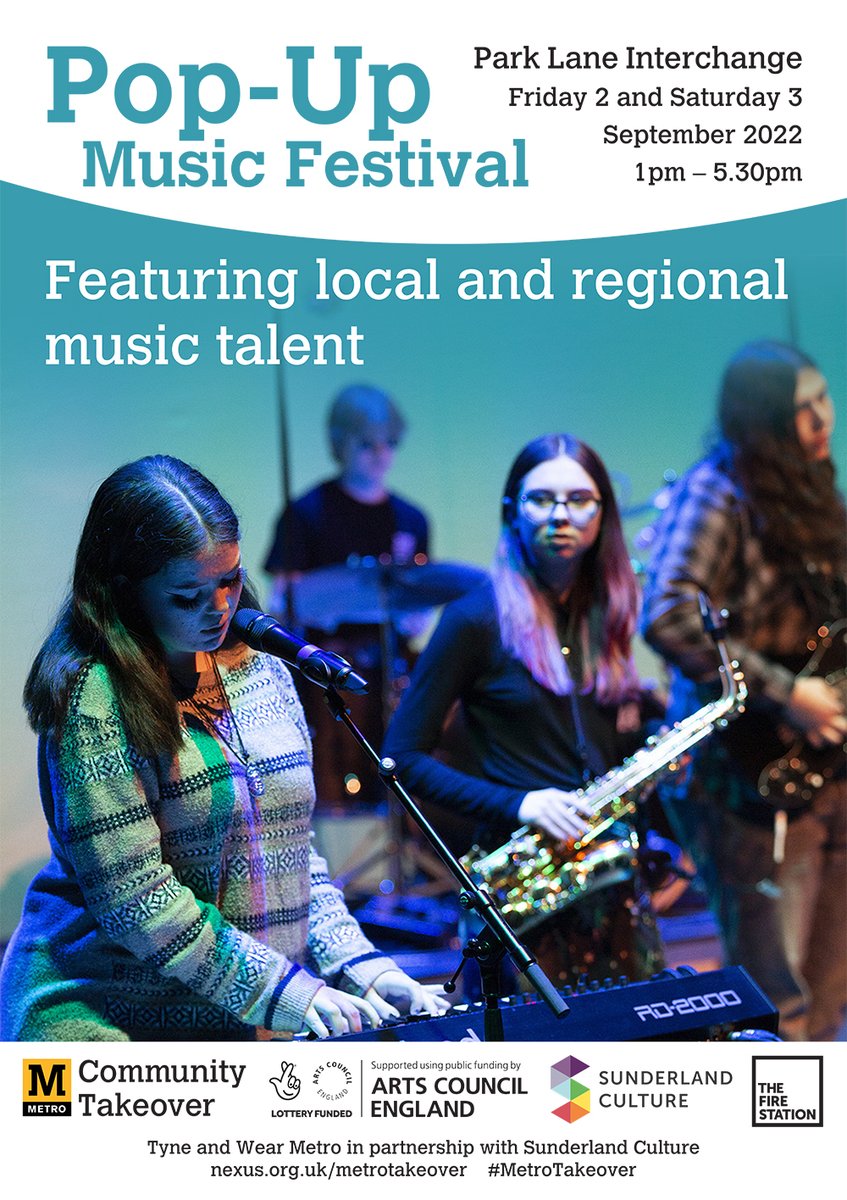FireStationSun's tweet photo. Catch the pop-up music festival at Park Lane Interchange this afternoon with loads of local musicians taking to the stage!
- Friday 2 & Saturday 3 September, 1-5.30pm -
The event, run by @sundculture, is the latest instalment of @My_Metro's #MetroTakeover funded by @ace_national https://t.co/oaRCiWDGYI