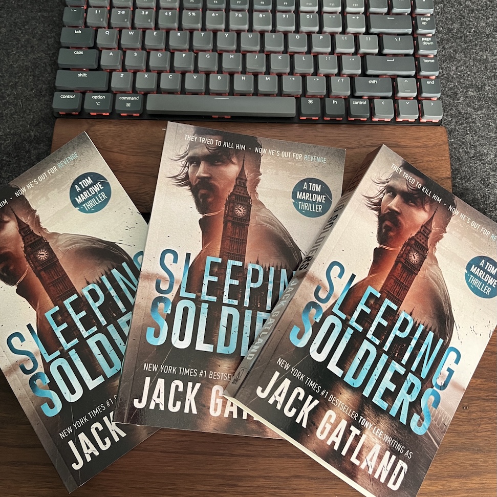 HoodedManMedia's tweet photo. Great to see @JackGatlandBook copies of SLEEPING SOLDIERS are in the wild as of this week - the paperback is out now, and it's available on ebook globally from Monday!

https://t.co/nas0frp32V https://t.co/4jVU5MFoOt