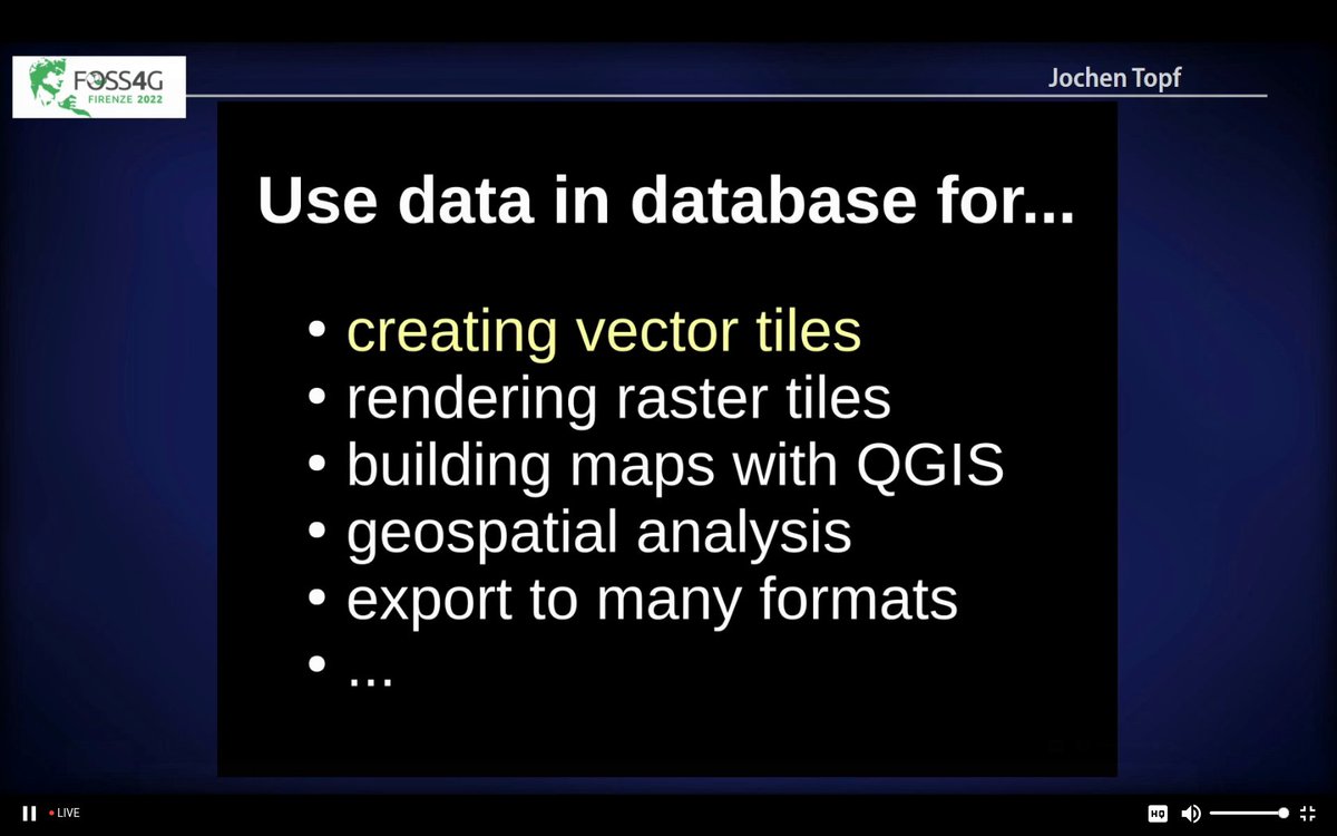 maptheclouds's tweet photo. Jochen Topf - 'Creating vector tiles with osm2pgsql', at #FOSS4G2022.

Talk: https://t.co/OMbC09G416
Repo: https://t.co/dNscWIyR8q

#OSGeo #FOSS4G #maps #osm2pgsql #OpenStreetMap #PostgreSQL #PostGIS #vectortiles #TRex #lua https://t.co/c8irrzDnOe
