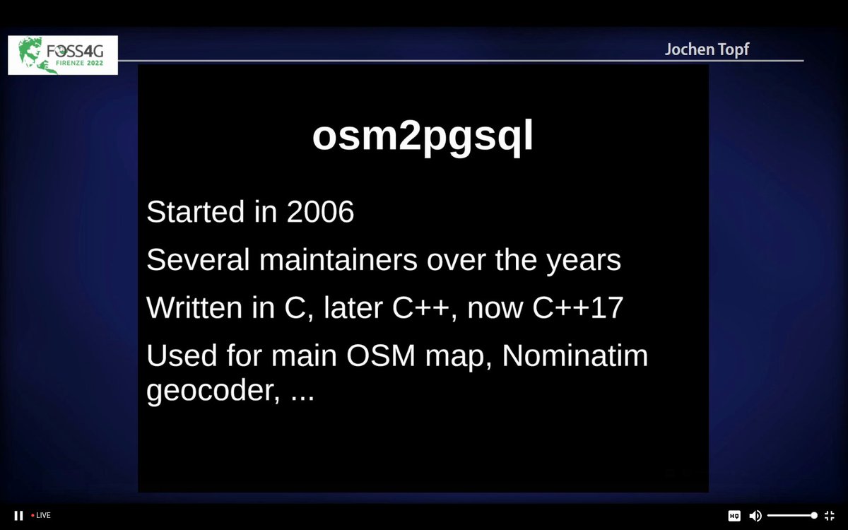 maptheclouds's tweet photo. Jochen Topf - 'Creating vector tiles with osm2pgsql', at #FOSS4G2022.

Talk: https://t.co/OMbC09G416
Repo: https://t.co/dNscWIyR8q

#OSGeo #FOSS4G #maps #osm2pgsql #OpenStreetMap #PostgreSQL #PostGIS #vectortiles #TRex #lua https://t.co/c8irrzDnOe