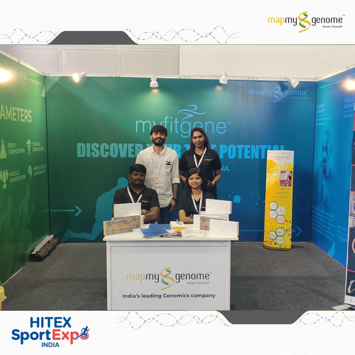 mapmygenome's tweet photo. 👉Mapmygenome, at Hitex #SportExpo #India's, Biggest Sports and Fitness Business Expo on 26 August.
#sportex #sportexpo #hitexexhibition #inauguralday #inauguration #sportexpohyderabad #sportexpoinhitex #hitex #hicc #genes #dna #personalgenomics #mapmygenome #knowyourself https://t.co/f3ryxKqSzY