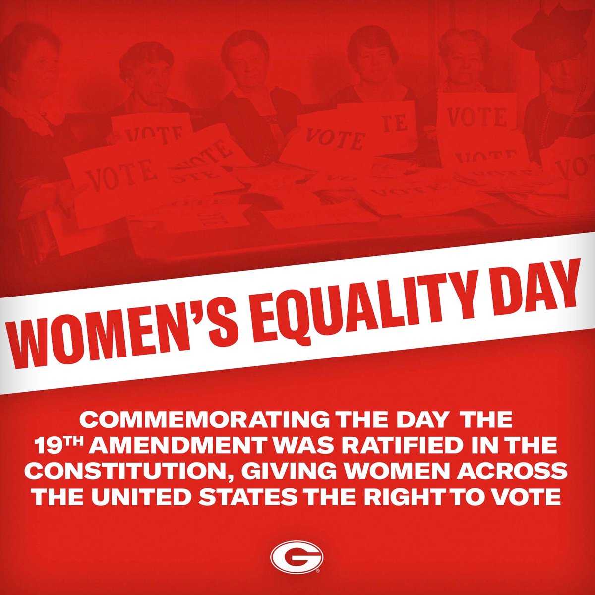 Women’s Equality Day celebrates the passing of the 19th amendment of the Constitution and the suffragists who fought hard for women to have the right to vote. Be sure to register and exercise your right to vote! #WomensEqualityDay | #TheGeorgiaWay