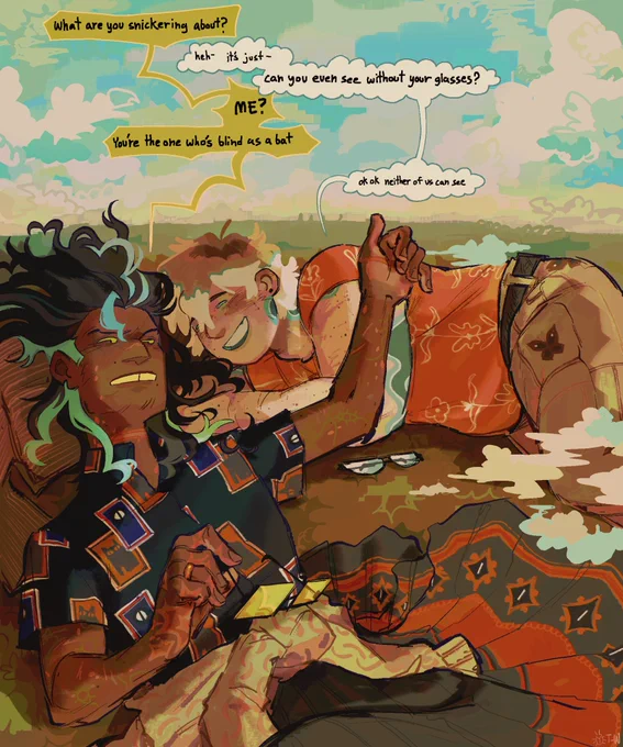 I yearn to lay in the grass with someone and romantically look up at the clouds <33 