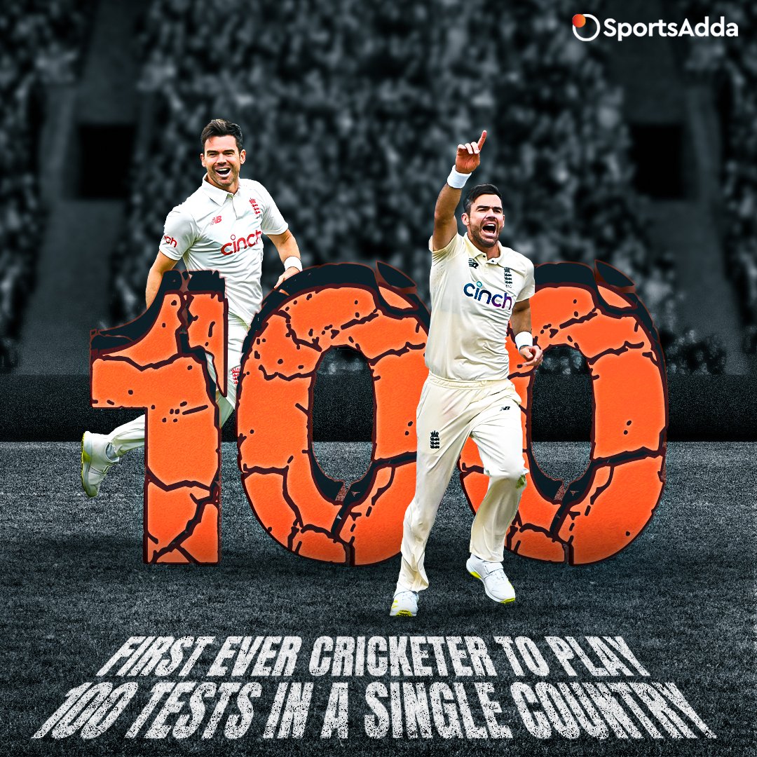 sportsadda_'s tweet photo. Long Live  ̶T̶h̶e̶ ̶Q̶u̶e̶e̶n̶ Sir James Anderson 🙌

The legendary 🏴󠁧󠁢󠁥󠁮󠁧󠁿 pacer becomes the 𝗳𝗶𝗿𝘀𝘁 cricket centenarian to feature in 💯 Tests at home 🤩

#JamesAnderson #EnglandCricket #TestCricket #England #Cricket #Legend #Player #Milestone #DidYouKnow https://t.co/I6EvjkXShK