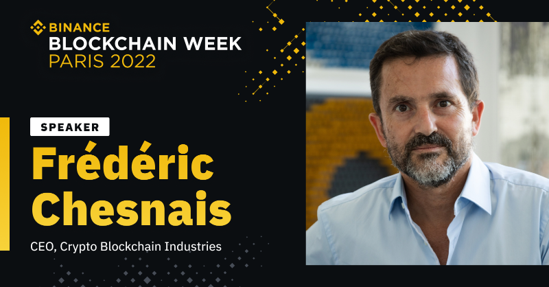 binance's tweet photo. Frédéric Chesnais, CEO of Crypto Blockchain Industries / @alphaversegame is coming to #BinanceBlockchainWeek Paris! 🇫🇷

Get your tickets for an opportunity to listen-in on @chesnaisfred as he will be sharing his knowledge on how to build a Web3 ecosystem.
