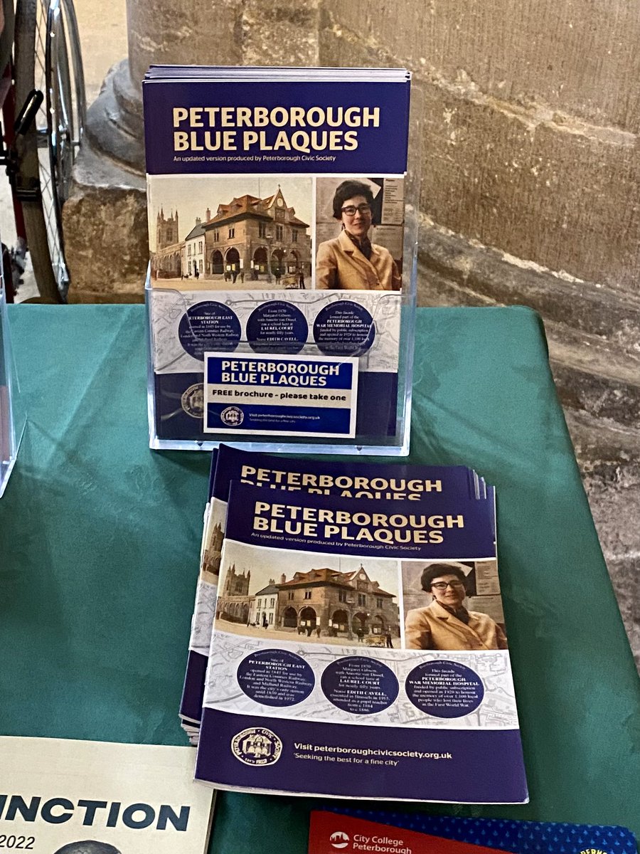 Great to see our blue plaques leaflets prominently displayed in Peterborough Cathedral. In the absence of a tourist information centre in the city, this is the place to go @pborocathedral