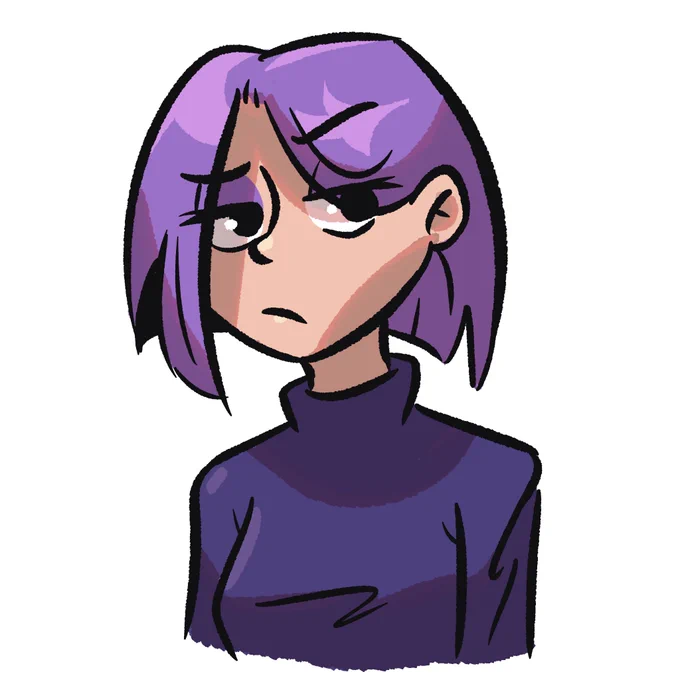 I got bored so I doodled the goth girl from Duolingo lol 