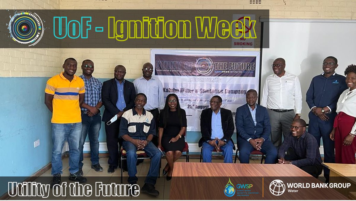 lombanac's tweet photo. Another exciting #UoFIgnitionWeek on Kafubu 🚰&amp; 🚽Utility #Zambia led by Zambian experts. The @WorldBankWater #UtilityofFuture continues taking utilities beyond the next level while building capacities at the local level💪
@Mwansan @AnnaIECestari @FedericoPxP @saltiel_water https://t.co/i7dW9PRJ28