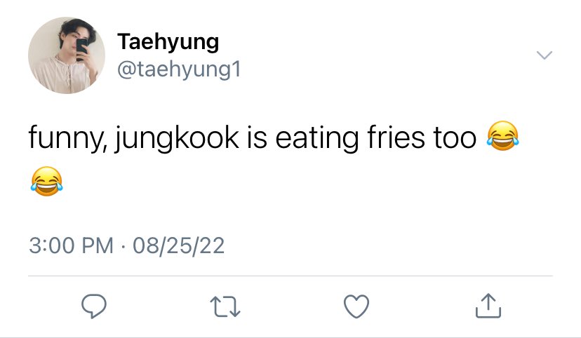 strwkthv's tweet photo. #taekookau where

You can taste what your soulmate eats and well, taehyung and jungkook are soulmates and oblivious https://t.co/A6W8mespox