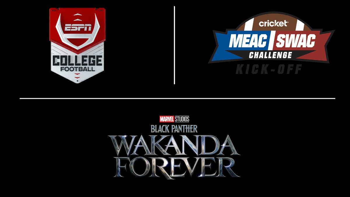 ESPNPR's tweet photo. Saturday, ESPN is collaborating with @MarvelStudios for the @MEAC_SWAC Challenge #HBCU college football game in Atlanta

@theblackpanther film elements will be part of the in-stadium experience &amp; ESPN telecast

Details: https://t.co/edhJrMC0bC https://t.co/5x2prXffbS