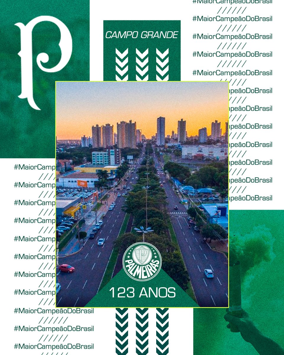Tem capital assoprando velinhas comigo hoje! 🎉

Sextou com Campo Grande (MS) completando 123 anos! Saudações alviverdes à #FamíliaPalmeiras campo-grandense e ao nosso consulado na cidade! 🟢⚪️

#CampoGrande123Anos