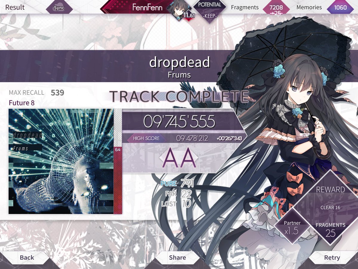 ShifuReslia's tweet photo. 2 GOD plays today
wtf
im so tired now though
#arcaea #purememory #arcaeaPM #rhythmgame https://t.co/IzYQJwzkMw