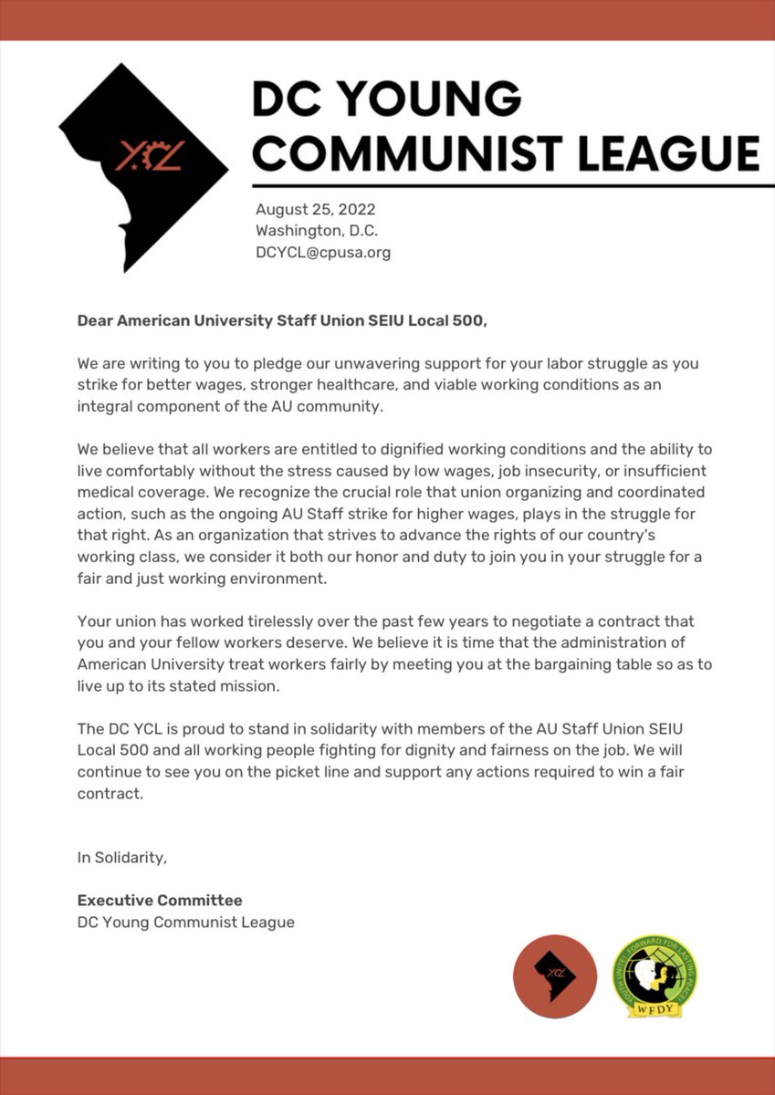 Our letter of solidarity to @austaffunion as they continue their strike for fair wages and dignified working conditions.

#AStrikeReadyU #AUChangeCantWait #AUWelcome #AU2026 #UnionStrong #1U