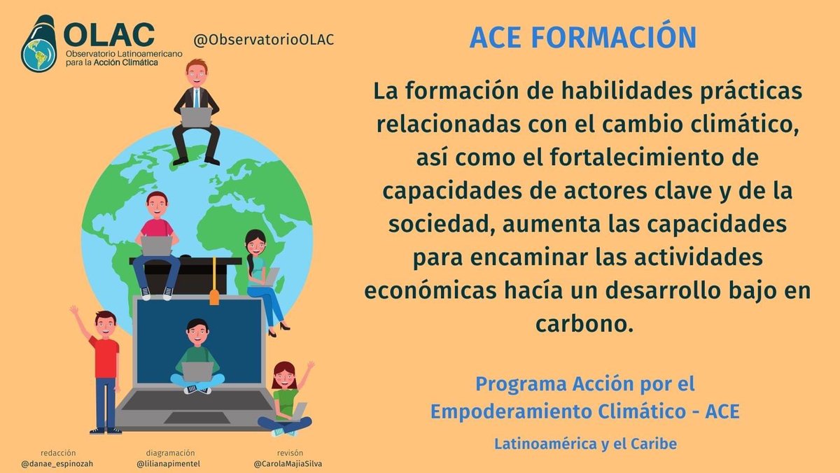 OlacLAC's tweet photo. Viernes de Formación! 👩🏻🔬👨🏾🔬
En la región #LAC contamos con la experiencia para la formación y formulación de soluciones climáticas.
¡Te invitamos a que nos sigas en la campaña informativa de ACE desde el OLAC!
#ACEFormación #OlacACE #COP27 #OLAC #climatechange https://t.co/rPjFDATE2Z