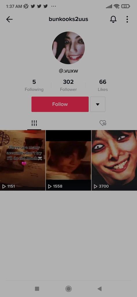 Rehanabts7's tweet photo. Guys plss report this acc on tiktok please🙏 please protect our jungkook 😰😭🙏 In India tiktok is banned , Indian army can't report these type of acc...but international armys can ,so plese guys understand my words🤧🤧🙏🙏 and report this shits
#To_Btsarmy
#to_hybe
#bunkooks https://t.co/oR99dpVGF4