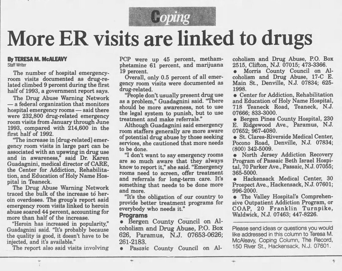 yancykm's tweet photo. @CDCInjury @CDCgov The CDC would like you to believe that the opioid crisis started with a "wave" of unknowing patients being prescribed pills for pain in the 90s.

Articles from the 90s show otherwise.

#RxAwareness #EndOverdose #IOAD2022 https://t.co/YH66NtI3A5