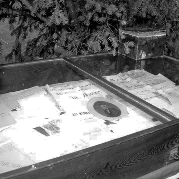 OC_Archives's tweet image. If you had a time capsule what would you put in it? Or were you able to participate in one during your time at Olivet? Displayed inside our historical Burrage Library on campus, filled with papers, photos, and newspapers from our rich early history.