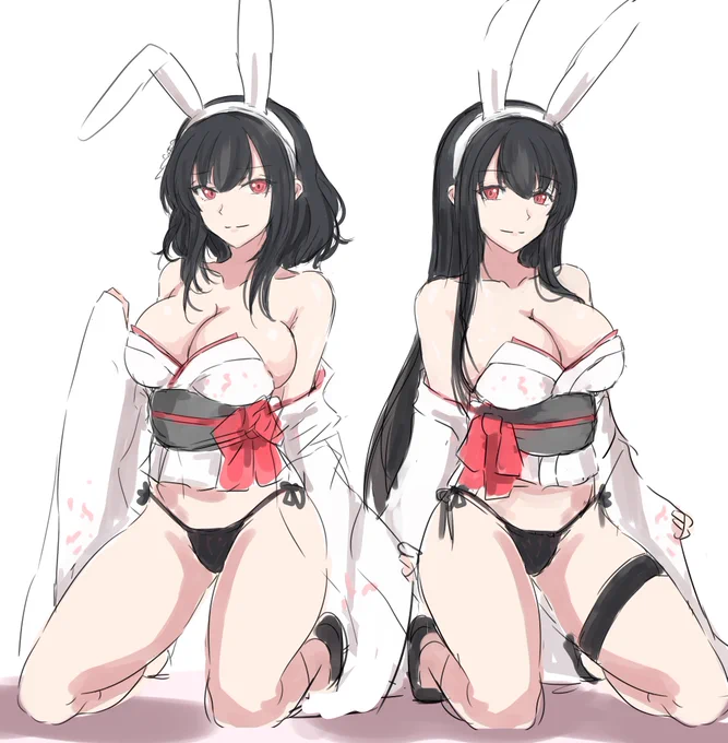 とりあえずバニーはこのお二方を仕上げる方向で大和と神通は衣装をもうちょい詰めてから 