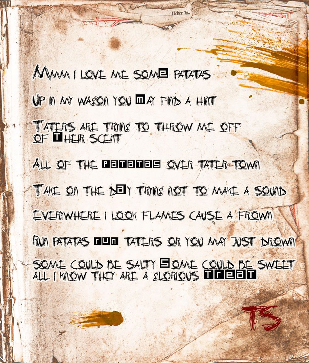 Tatertownnfts's tweet photo. ☀️GM GM☀️

📝Evidence of the riddle from the mystery man of #TaterTown has arrived. 

🥇1st one to figure out the clues wins $150 #ETH and 1 #FREE #Tater! 

🥔Open a 🎟 on discord to submit your answer! 🕵️‍♂️

👾 https://t.co/RogWk05thq

✅Must be a member of our discord to #win! 🏆 https://t.co/cJBU0ZhgH7
