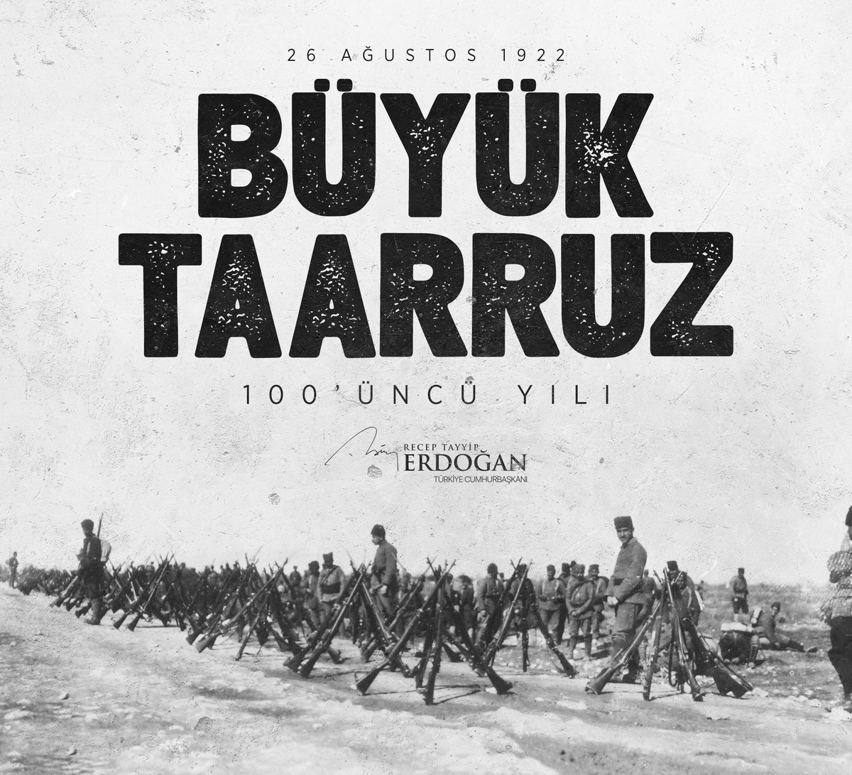 Milletimizin ayağa kalkışının, bağımsızlık ve hürriyet aşkının sembollerinden biri olan Büyük Taarruz’un 100’üncü yıl dönümünde, Gazi Mustafa Kemal başta olmak üzere millî mücadelemizin tüm kahramanlarını şükranla yâd ediyorum.
