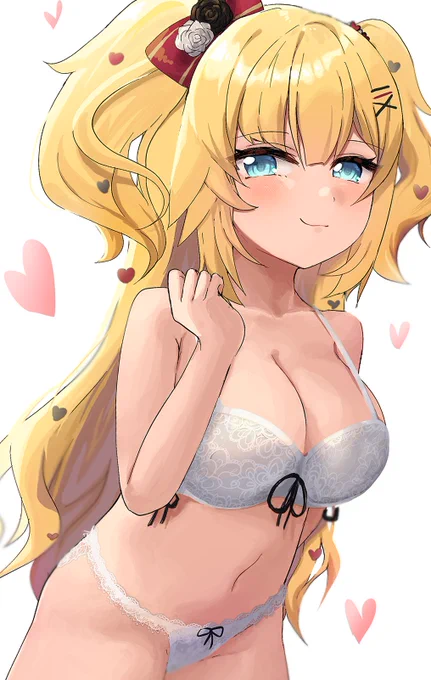 はあちゃま下着1白いヤツ!リボン可愛い #はあとart 