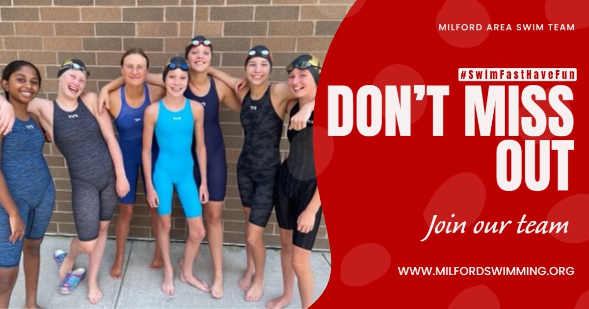 Don't miss out!  Our spots are filling quickly.  Visit milfordswimming.org for information on our team, open house, and register today! #swimfasthavefun