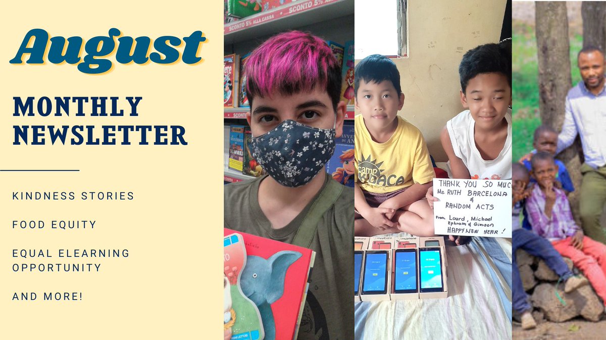 RandomActsOrg's tweet photo. The August newsletter is out! This month we shared three wonderful acts of kindness stories including a food equity project to help grow a vegetable garden in Goma after a volcano erupted. Read about this story and more at https://t.co/ThhYTLhsvp https://t.co/SiUsT0VRZw