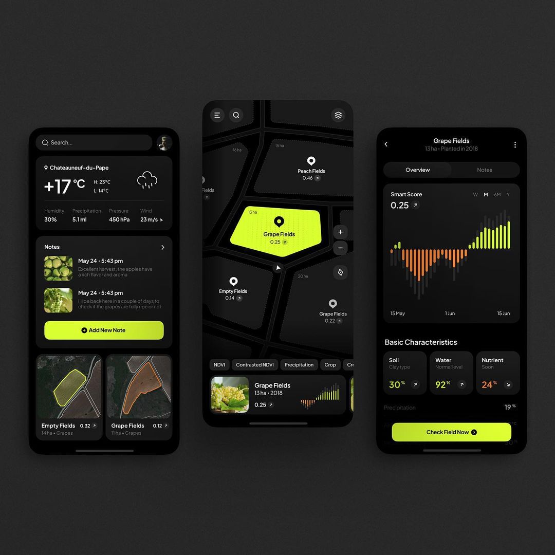 theuinspo's tweet photo. This is a dark theme for an agricultural assistant app.
Work by @conceptzilla
→ Tag us @theuinspo to be featured
#ui #ux #uiux #userinterface #userexperience #userinterfacedesign #userexperiencedesign #conceptzilla #dribbble #dribbblers #dribbblersofinstagram https://t.co/Tgakmakgli