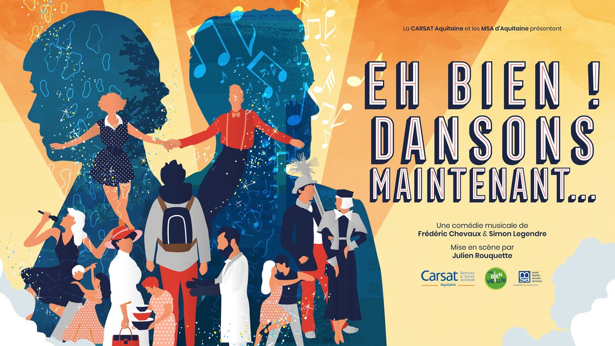 msasudaquitaine's tweet photo. Eh bien ! Dansons maintenant... La Comédie Musicale! Un spectacle vivant proposé par l'#ASEPT, structure du #GroupeMSASudAquitaine, et la #CARSAT  pour  inciter chacun à prendre soin de soi et des autres.
Dates et réservations https://t.co/ygbS22KhZq https://t.co/g6KkGZ39xS
