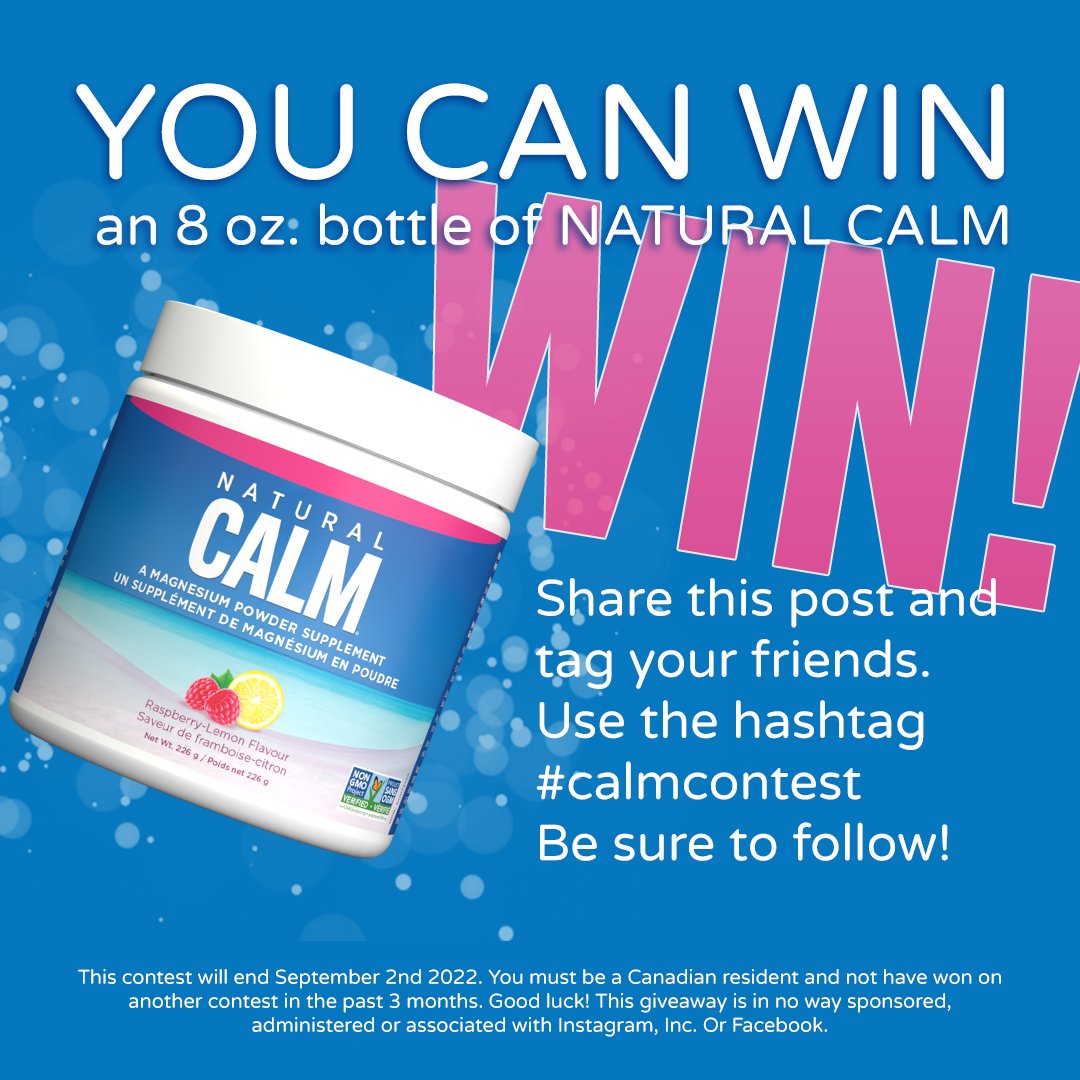 NaturalCalmCA's tweet photo. You can WIN!  An 8oz bottle of Natural Calm.  Share this post and tag your friends.  Use the hashtag #calmcontest and be sure to follow!  Contest ends September 2.   #naturalcalm #magnesium #contest #winner #health #contesttime https://t.co/lYCBe3wNj9