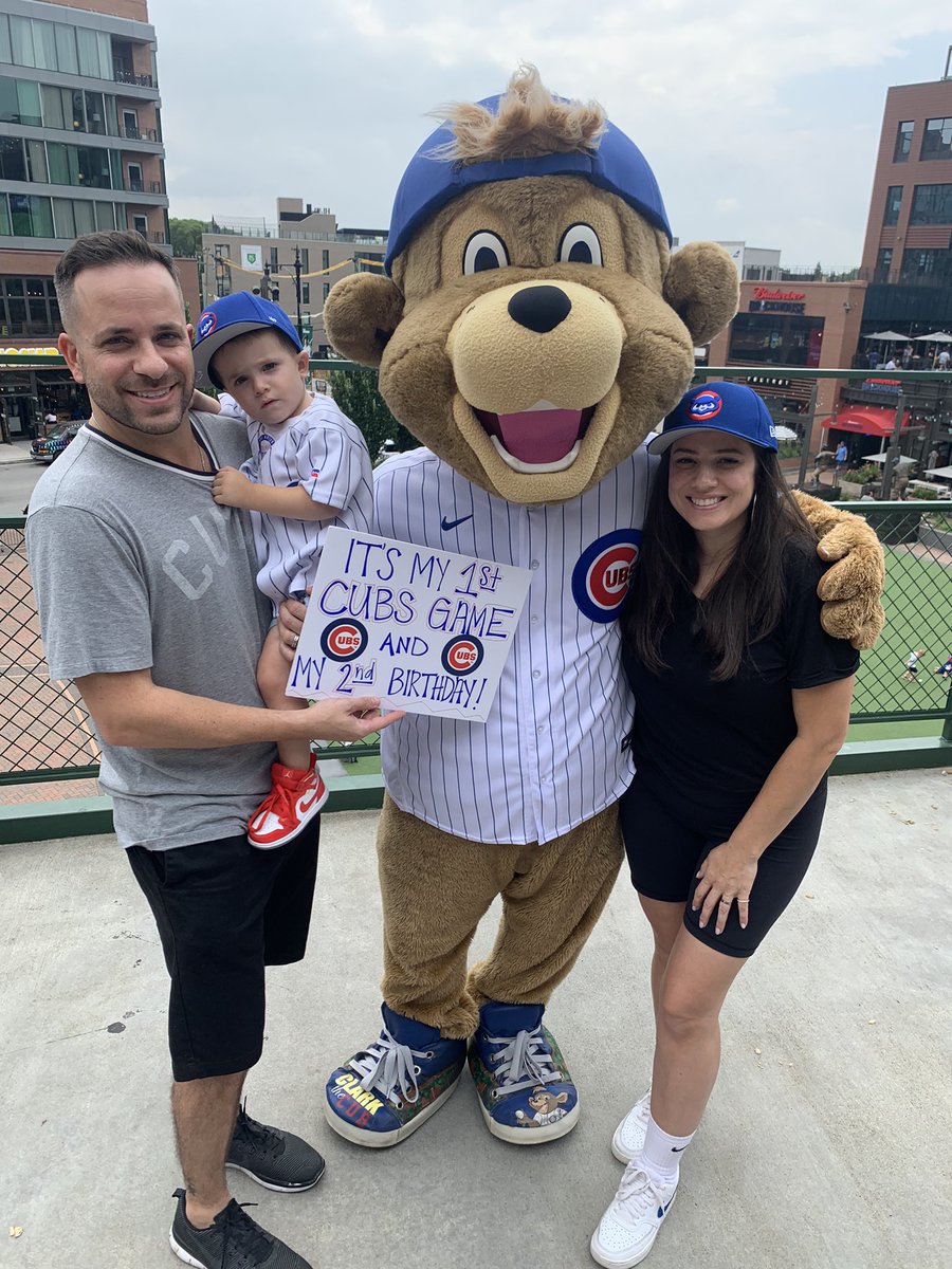 Tav6six's tweet photo. Anthony enjoying his first @Cubs game on his 2nd birthday! August 25th vs St. Louis @ClarktheCub #cubs #clarkthecub https://t.co/aV1UlKOmj8