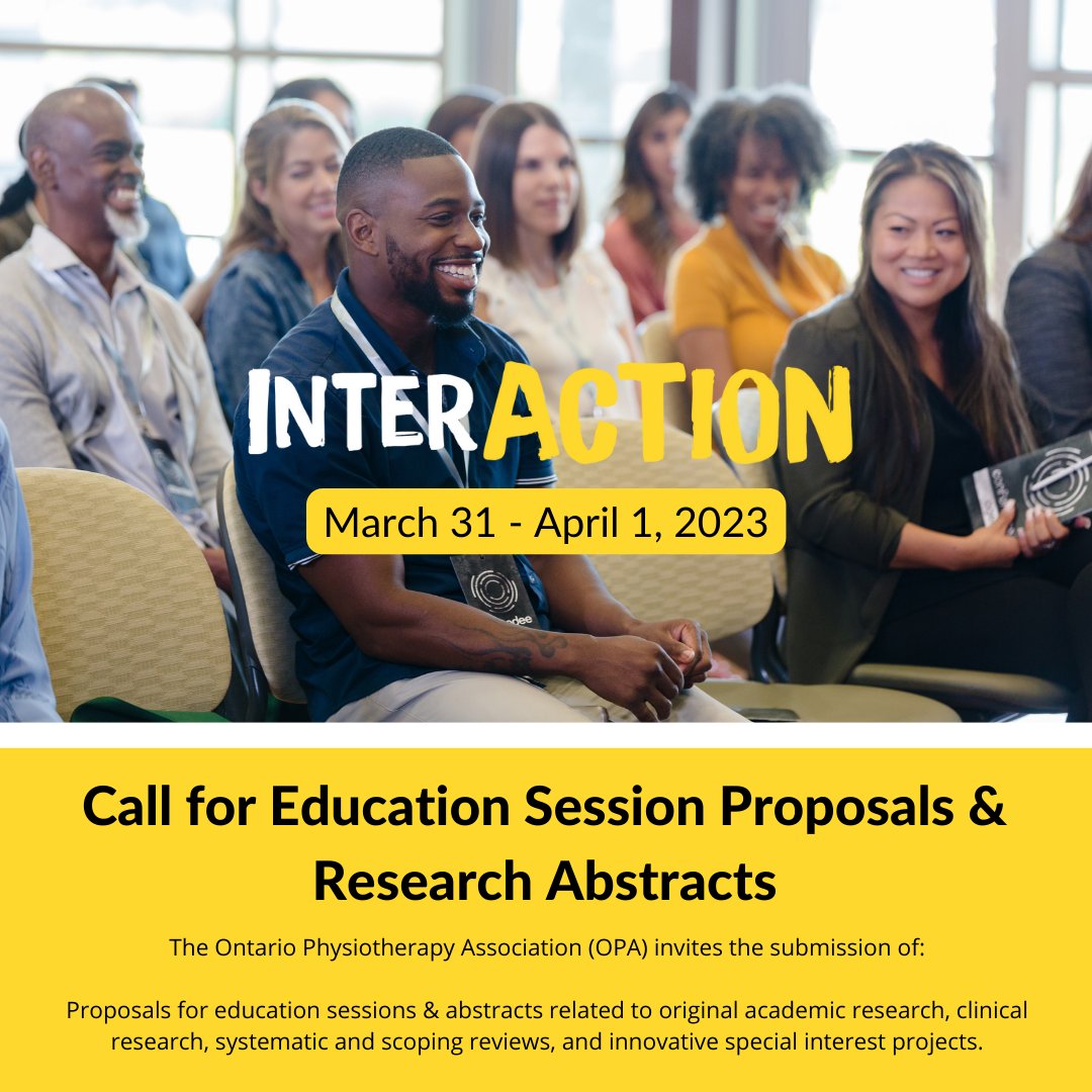 InterACTION is back and IN-PERSON! Join us for two days of celebration, networking and learning from March 31-April 1, 2023!

Our Call for Education Session Proposals &amp; Research Abstracts is NOW OPEN! Learn more: together.wearept.ca/interaction-20…