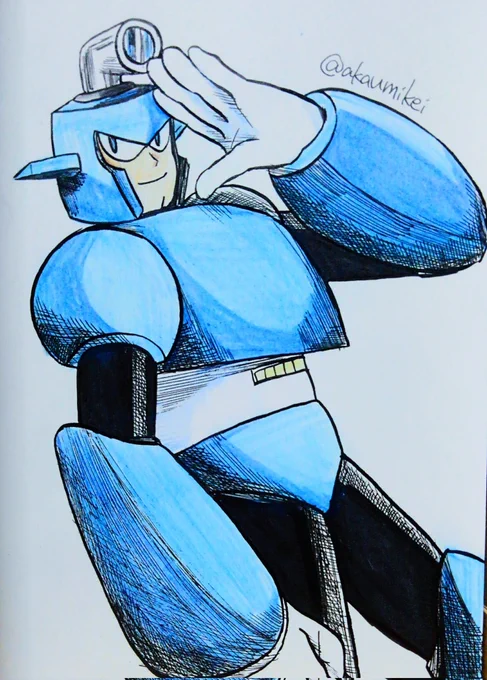 #本家ロックマン版深夜の真剣お絵描き60分一本勝負ギリギリダイブ!! 