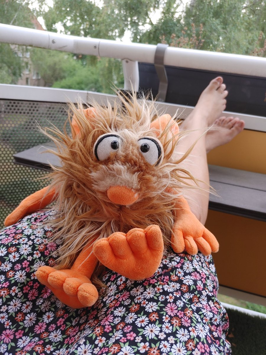 Feierabend! 😊 Das Menschenwesen guckt jetzt erstmal entspannt den Wolken zu, ob sich da was tut. Der Reißverschluss an meinem Fell klemmt natürlich wie bei allen Fell- und Flauschwesen immer noch und etwas Abkühlung wäre toll. 🤩🍀