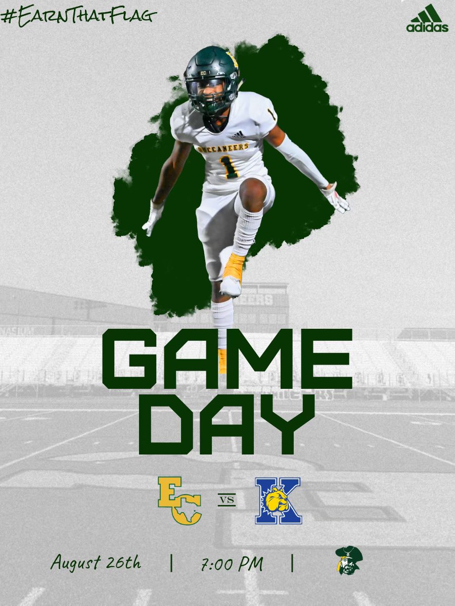 ECBucsProgram's tweet photo. The time has arrived! Game 1 baby!!!! 🏴☠️🏈 #EarnThatFlag https://t.co/SpmEUZN2dl