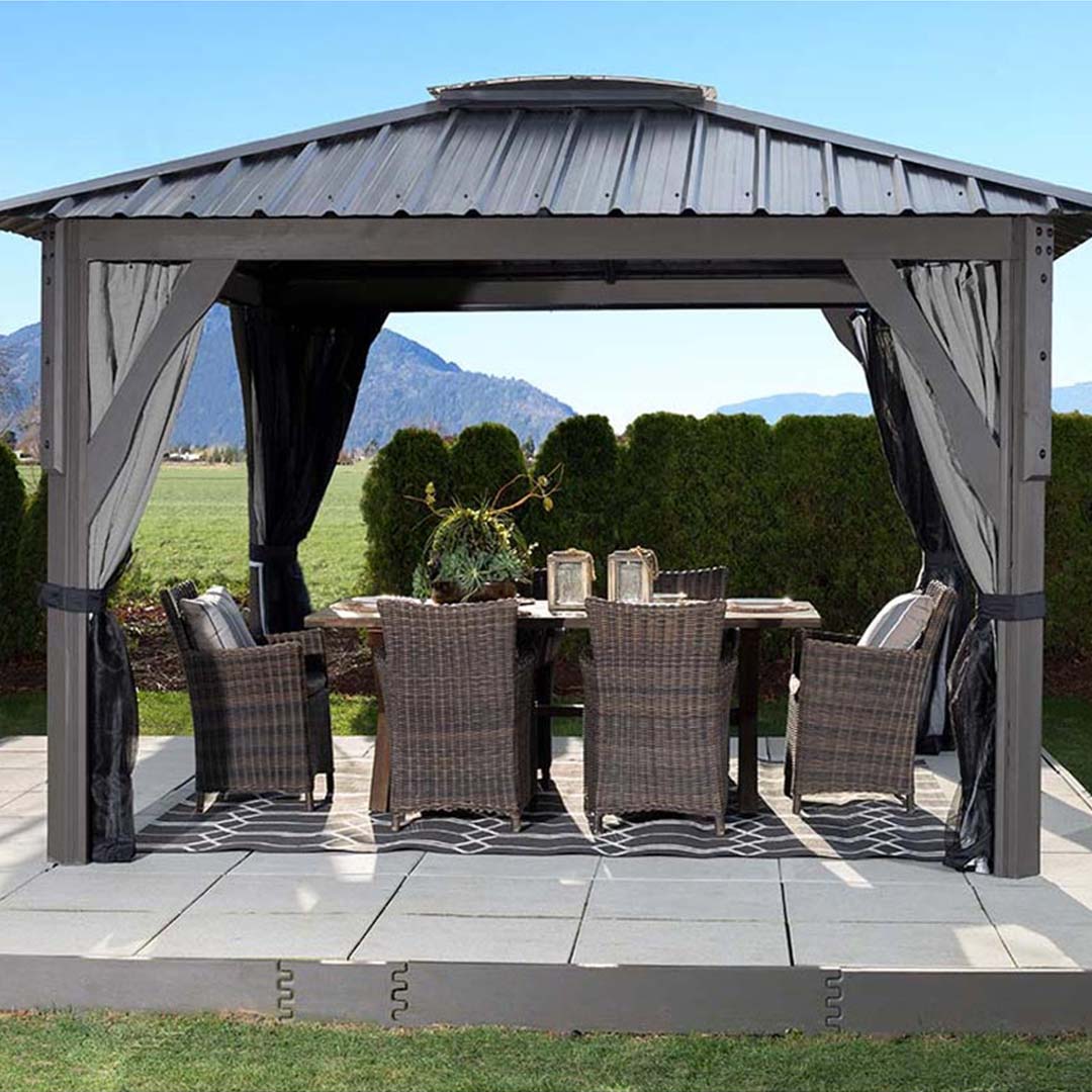 _PioneerPools's tweet photo. The Visscher Gazebos and Pergolas Collection combines contemporary style and design with strength and durability to create a stunning piece Canadian-made architecture. Used from only the best materials, these outdoor structures are made to last in all Canadian seasons. https://t.co/c9E8BrJuft
