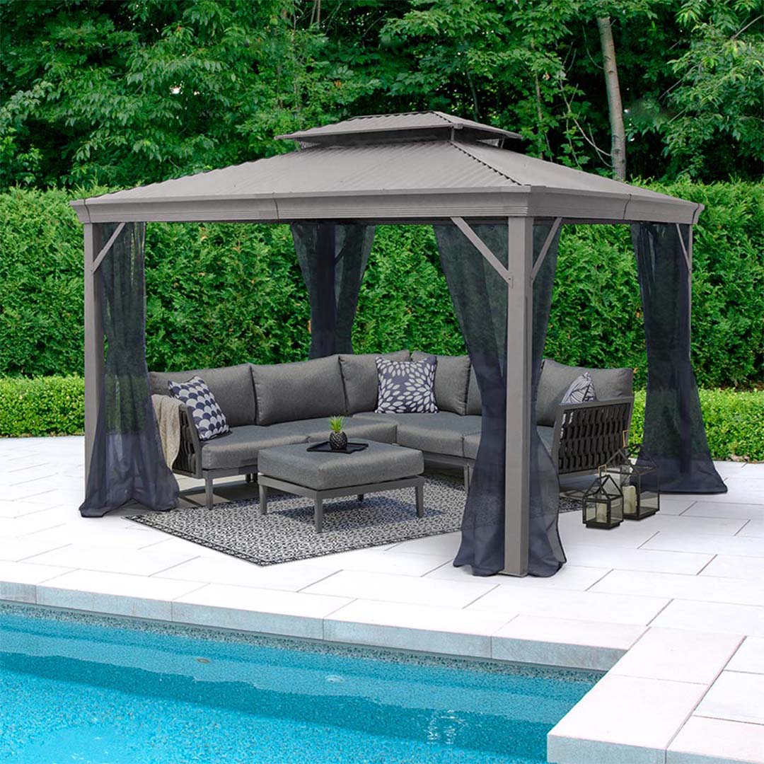 _PioneerPools's tweet photo. The Visscher Gazebos and Pergolas Collection combines contemporary style and design with strength and durability to create a stunning piece Canadian-made architecture. Used from only the best materials, these outdoor structures are made to last in all Canadian seasons. https://t.co/c9E8BrJuft