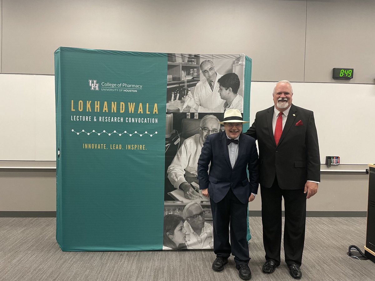 PeterHotez's tweet photo. Great to be with my good friend and colleague Dr Lamar Pritchard, Dean ⁦@UH_Pharmacy⁩ where I’m delivering the inaugural Lokhandwala Lecture this morning on “Vaccines: The Science Vs The Antiscience” ⁦@UHouston⁩ https://t.co/MpU7Ahs0OO