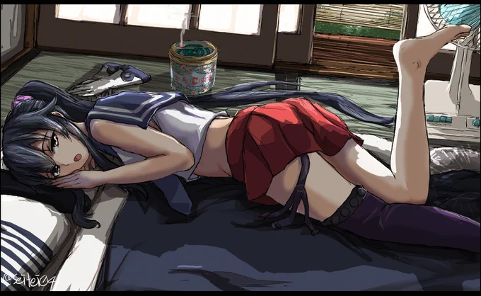 #自分の好きなキャラ一人の画像を四枚貼る 矢矧、好き。 