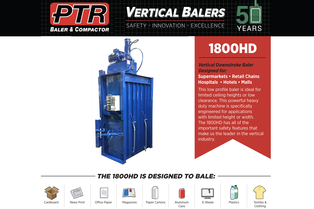 PTRsGreen's tweet photo. The 1800HD vertical baler is perfect for Supermarkets, Retails Chains, Hospitals, Hotels &amp; Malls. This low profile baler is ideal for limited ceiling heights or low clearance. https://t.co/4NOMDBhgIa https://t.co/ngcDctn7UI