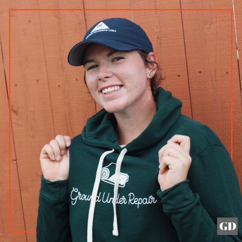 GolfDigest's tweet photo. Kate Smith turned her graphic design degree into a successful logo design company with Golf Channel’s @shanebacon.