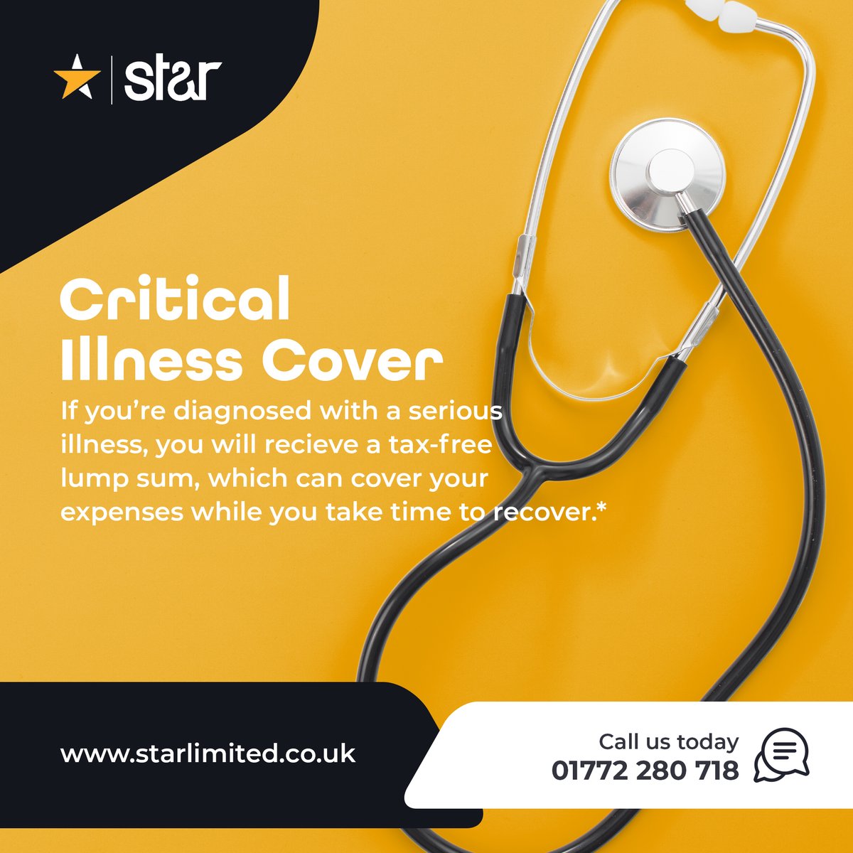 Critical Illness is something we never like to think about! However, in the event of being diagnosed with a serious illness, it gives you a little peace of mind to know that your family's future can be protected! ST&amp;R can help ensure this happens with our Critical Illness Cover.