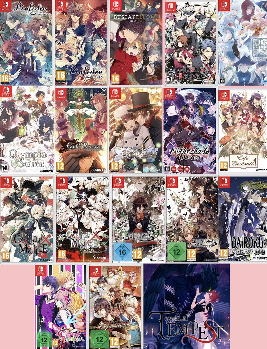 otomeaddicted's tweet photo. 🎊🎁🎊

To celebrate 6 months of streaming I decided to gift two otome game codes on switch from the list below!

TO PARTECIPATE: 
- Follow me on twitter and twitch(link in bio)
- RT
-comment which game you’d like to receive
❗️For more entries:(see comment) https://t.co/H9Ofnr5IUz